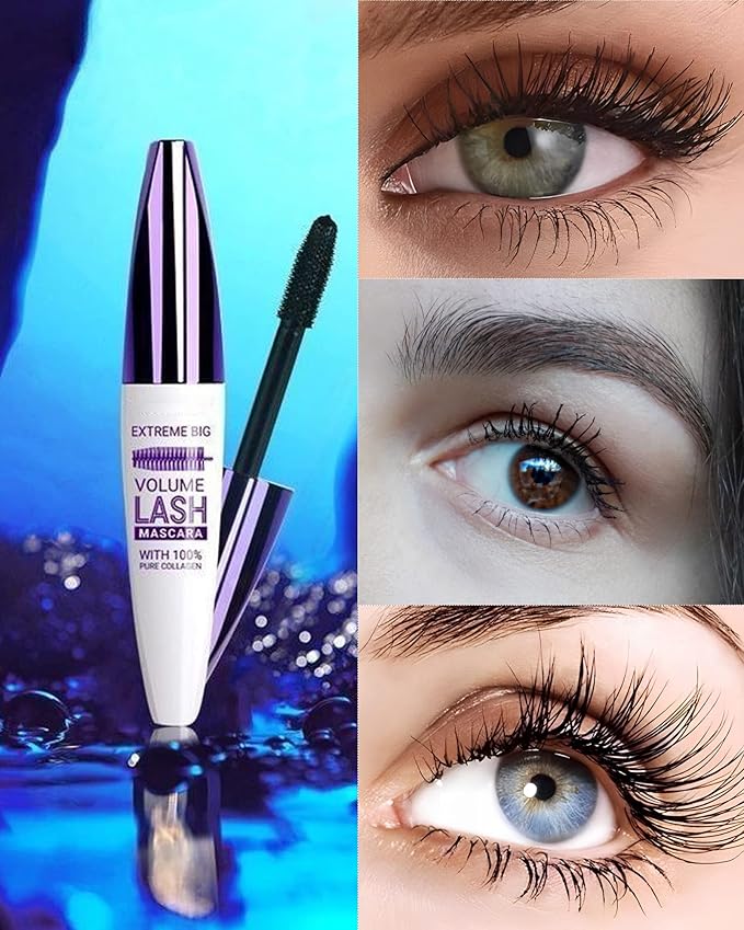 5D Waterproof Mascara Black Volume and Length,Fiber Colored Mascara for Eyelashes,Longlasting Curling Colorful rimel de pestañas,Mother's Day Eye Makeup Gift for Older Women 60 Plus Girl