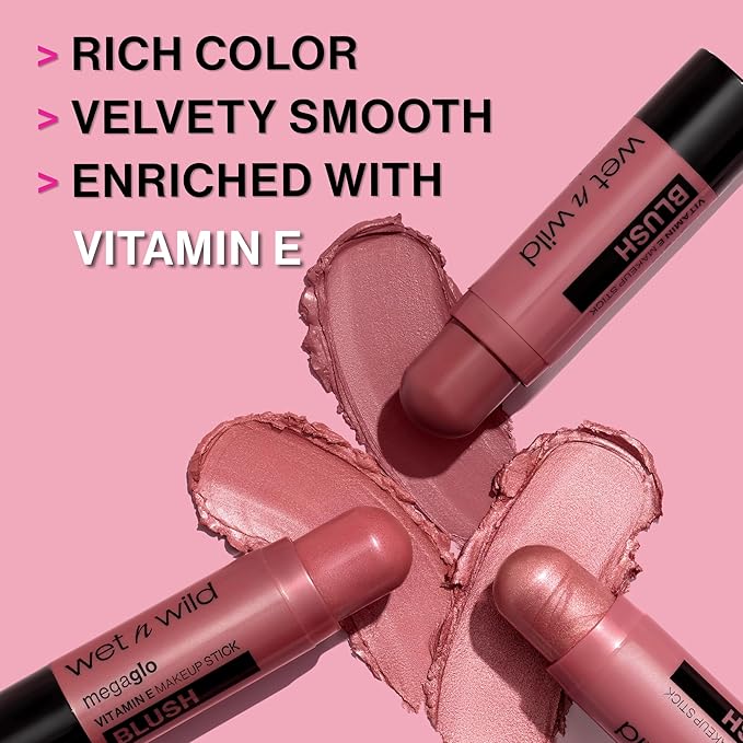 wet n wild Mega Glo Makeup Stick, Buildable Color, Versatile Use, Cruelty-Free & Vegan - Dusty Pink-VivaGrace Women