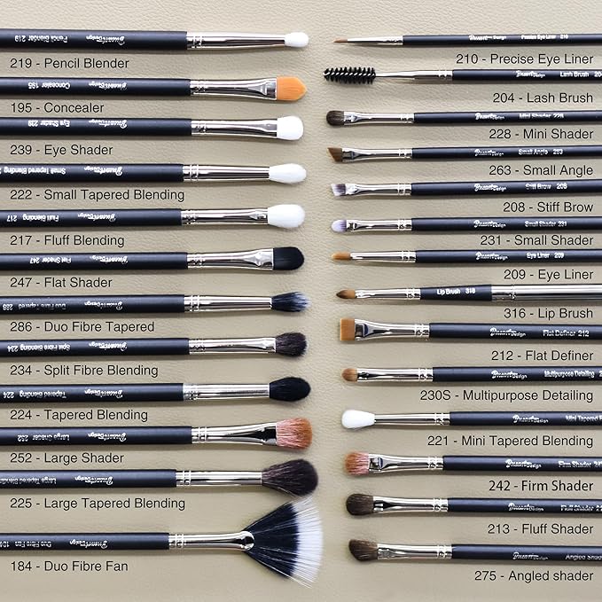 Makeup Artist MUST HAVES 42Pcs Makeup Brushes Set with Real Natural Goat Hair By BUEART DESIGN (42Pcs Matte Pearl Black)-VivaGrace Women