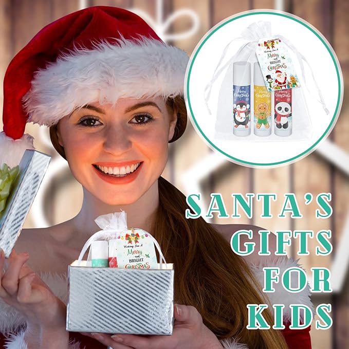100 Pack Christmas Party Gifts Bulk Lip Balms Favors Bulk Christmas Stocking Stuffers Holiday Party Goodies Gifts Small Thank You Employee Appreciation Gifts for Women Men Coworkers Staff-VivaGrace Women