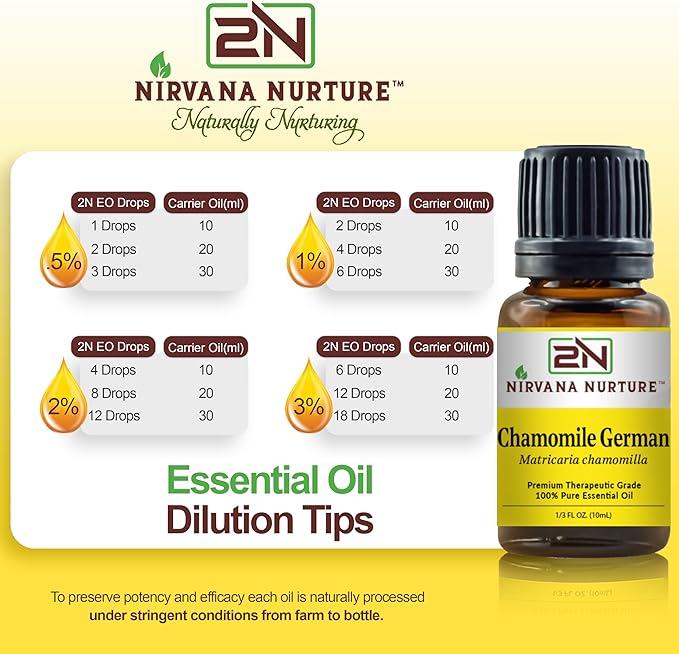 Chamomile German Essential Oil 100% Pure Premium Therapeutic Grade, Undiluted - Aromatherapy Diffuser for Calm and Relaxation, Skin Care, Hair Care-VivaGrace Women