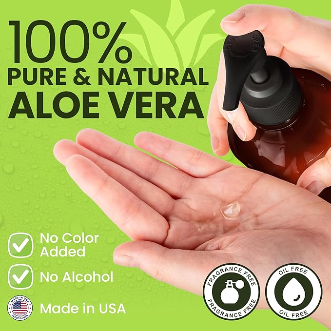 Honeyskin Soothing Aloe Vera Gel Made in the USA with Natural Ingredients - Give Yourself Relief From Sunburn and Dry Skin During the Hot Summer Days (8 Fl Oz)-VivaGrace Women