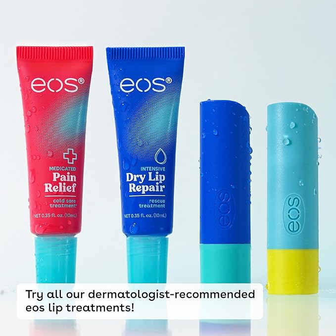 eos The Hero Lip Repair, 24HR Moisture for Severely Dry Lips, Natural Strawberry Extract, Hypoallergenic, 0.14 oz, 2-Pack-VivaGrace Women