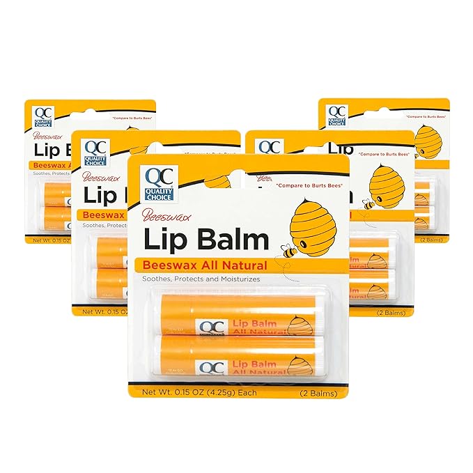 Quality Choice Beeswax Lip Balm All Natural 2 Tubes 0.15oz Each (1)-VivaGrace Women