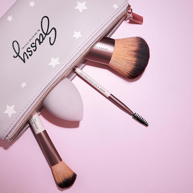Sassy by Savannah Chrisley Sassy Brush Kit - Beauty Tool Kit for Women - All-in-One Beauty for Eyes and Face - Brush Kit Great for Makeup Application - Kit Includes Reusable Zipper Pouch - 4 Pc-VivaGrace Women