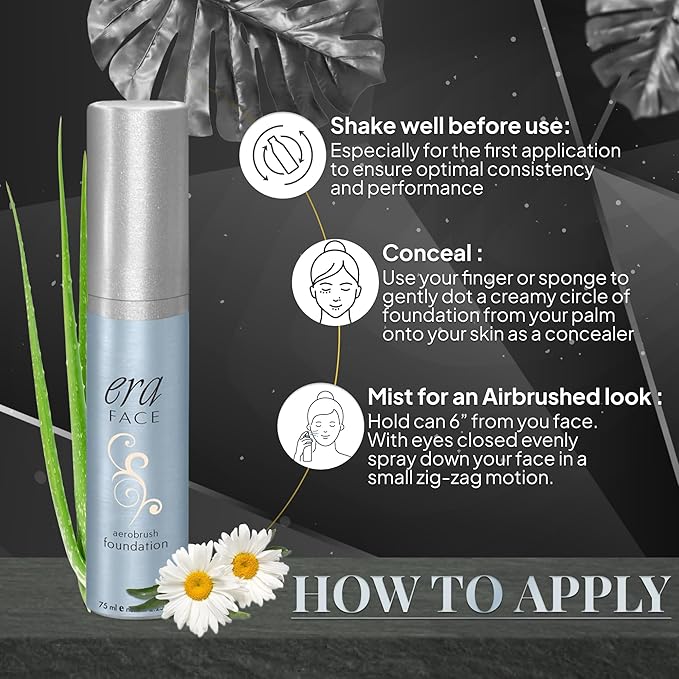 ERA Beauty ERA Face spray makeup (R2 Ivory, 2.25 oz) - airbrush foundation, everyday, buildable, professional spray on cosmetics-VivaGrace Women