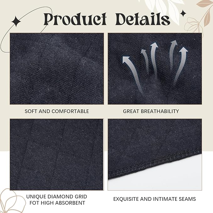 Toulite 10 Pcs Cotton Bra Liners 3 Layer Rectangle Under Bra Pads Sweat Liners for Women Sweating Supplies-VivaGrace Women