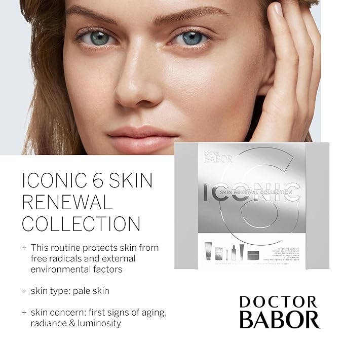BABOR DOCTOR Iconic Skin Renewal Collection Set, Serums to Hydrate, Repair & Calm, Retinol Smoothing Toner and Renewal Cream, Lifting Vitamin C Serum and Eye Cream, Radiant Results Skincare Set-VivaGrace Women