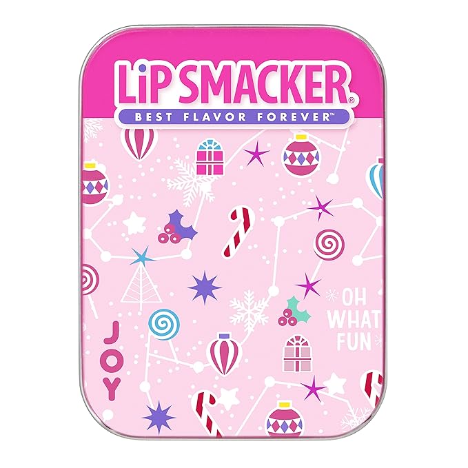 Lip Smacker Holiday Christmas 3 pcs Flavored Lip Balm Tin Original & Best (Pack of 2)-VivaGrace Women