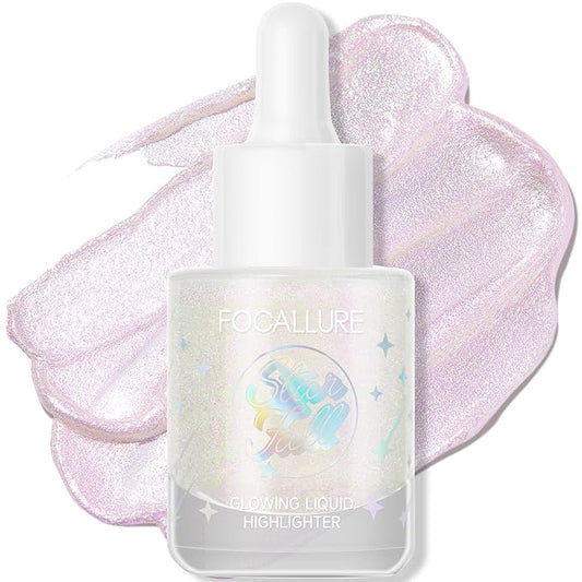 FOCALLURE Starfall Glowing Liquid Highlighter, Shimmering Body Oil, Non-Sticky Shimmer Liquid Luminizer, Non-Greasy, Face & Body Glitter Makeup for Costumes, Cosplay, Rave Festival, MADAMA BUTTERFLY-VivaGrace Women