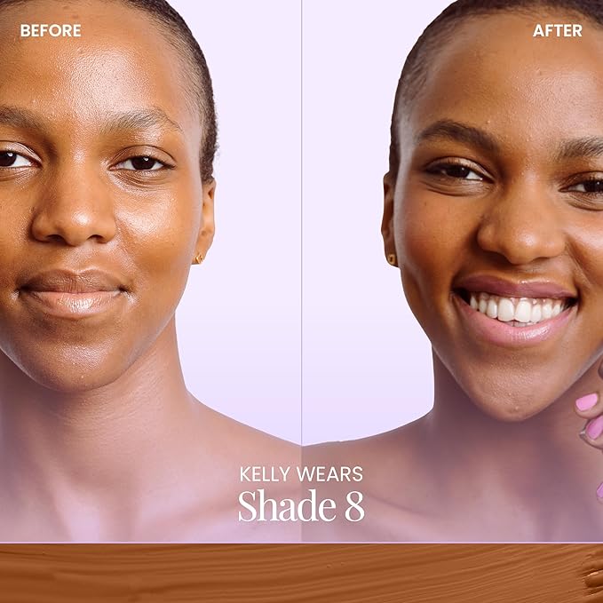 Naked Sundays BeautyScreen™ SPF 50 Mineral Peptide Foundation Tint – 2-in-1 Skin Tint & Mineral Sunscreen | Radiant, Buildable Coverage, Acne-Safe, Infused with Peptides (8 Golden Mahogany, 1.01 oz)-VivaGrace Women