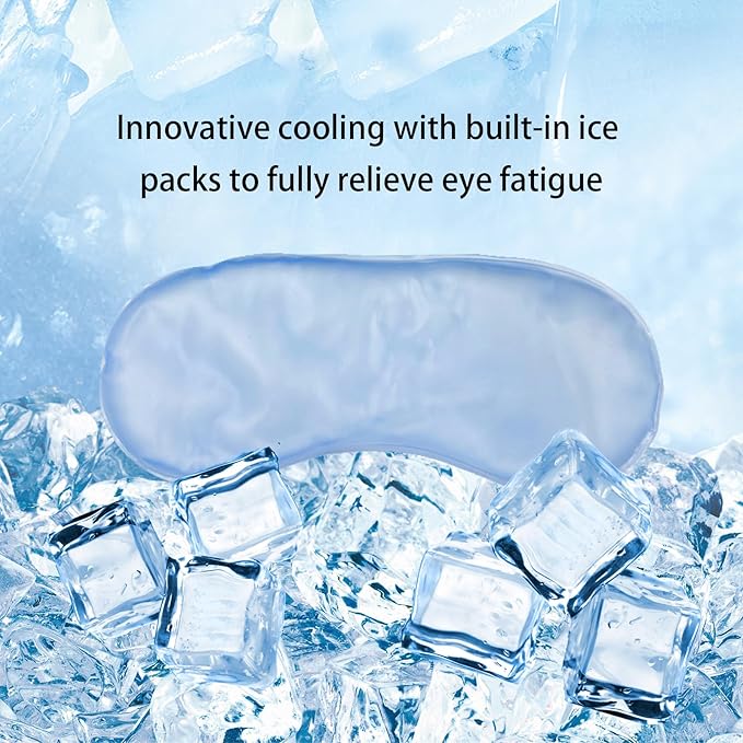 Cooling Eye Mask for Sleeping, Cute Alien Plush Sleep Eye Mask with Adjustable Strap and Built-in ice Pack for Kids & Adults, Cold Under Eye Mask for Travel, Meditation, Relaxation, and Sleep-VivaGrace Women