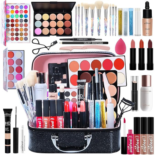 Makeup Kit For Women Full Kit,All-in-one Makeup Holiday Gift Set Include Concealer Eyeshadow Face Powder Palette Lipstick Blush - Make Up Kits For Adult Professional And Beginner With Carry Travel Bag-VivaGrace Women