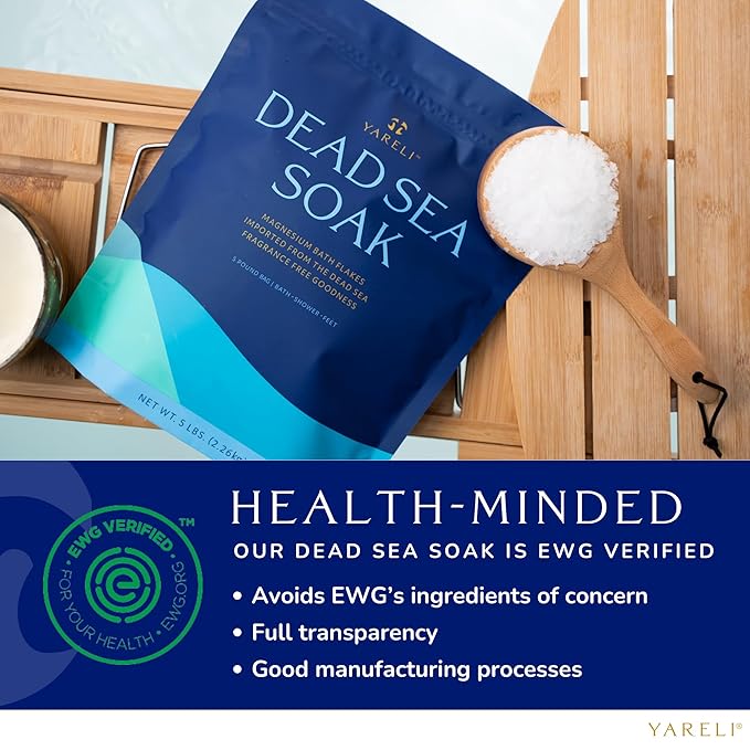 Magnesium Flakes, 15lb, Dead Sea Bath & Foot Soak, Alternative to Epsom Salt with Over 800,000mg of Magnesium Chloride Per Bag-VivaGrace Women