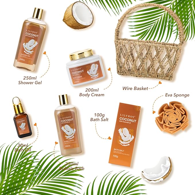 Mothers Day Gifts for Mom - 7Pcs Luxury Bath & Body Gift Basket Set for Women & Men, Perfect Gift with Bath Bomb | Christmas, Father's Day, Birthday Gifts for Her & Him, All Occasion Holiday Present-VivaGrace Women