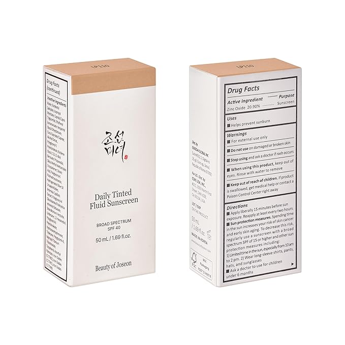 Beauty of Joseon Daily Tinted Fluid Sunscreen 12 Shades for Face Moisturizing Broad Spectrum SPF 40 Korean Skincare 50ml, 1.69 fl.oz #LP110-VivaGrace Women