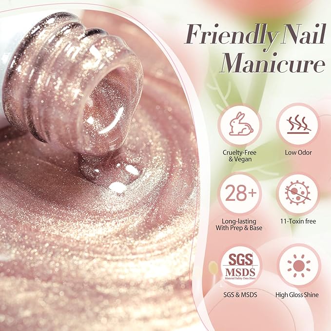 Born Pretty Cat Magnetic Eye Gel Nail Polish Spring Summer Pastel Shimmer Glitter Holographic Cat Magnetic Eye Gel Crystal Glass Cat Magnetic Gel Polish Manicure Nail Art DIY at Home 6PCS-VivaGrace Women