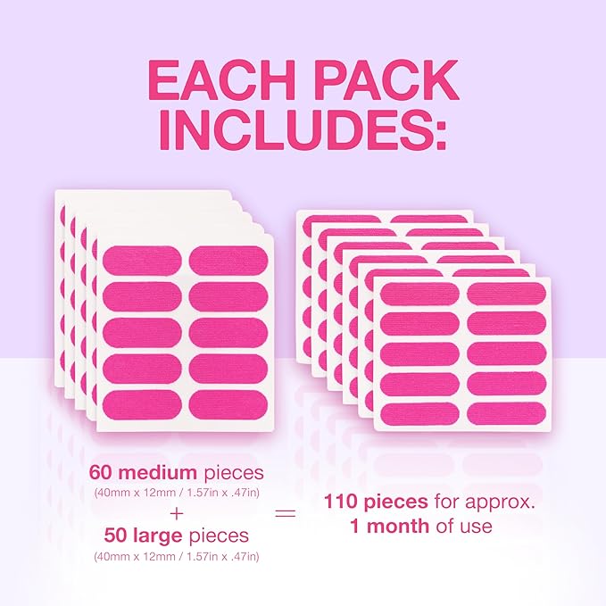 Anti Wrinkle Patches for Women - Forehead, Smile Line, Face Lifting Tape - Overnight Facial Lift - Pre-Cut Kinesiology Face Tape in 2 Sizes - Skin Safe, Latex-Free-VivaGrace Women