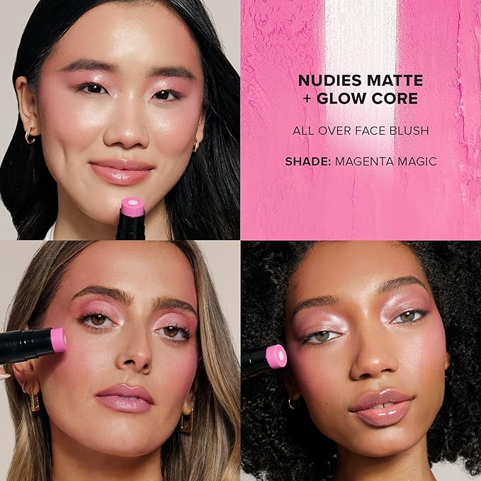 Nudies Matte + Glow Core All Over Face Blush Color - Magenta Magic-VivaGrace Women
