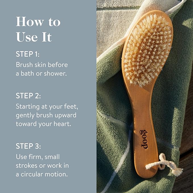 goop Beauty Dry Brush | Detoxifying Body Exfoliator | Wooden Handle with Natural Biodegradable Sisal Fibers | Sweeps Away Dead Skin | FSC Certified-VivaGrace Women