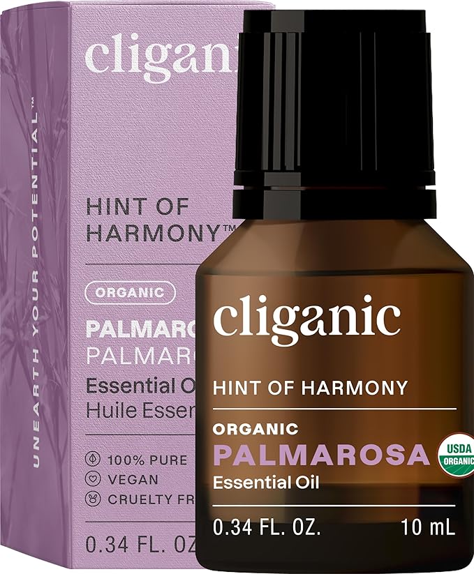 Cliganic Organic Palmarosa Essential Oil, 100% Pure Natural Undiluted (10ml), for Aromatherapy | Non-GMO Verified (Packaging May Vary)-VivaGrace Women