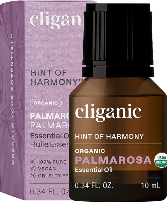 Cliganic Organic Palmarosa Essential Oil, 100% Pure Natural Undiluted (10ml), for Aromatherapy | Non-GMO Verified (Packaging May Vary)-VivaGrace Women