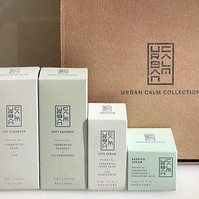 Urban Calm Discovery Bundle - Hydrating, Smoothing, Exfoliating, and Soothing Travel Size Skincare Set for All Skin Types - Fermented Skincare Products Include Cleanser, Essence, Serum, and Cream-VivaGrace Women