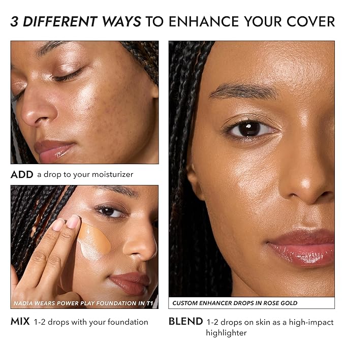 COVER FX Custom Enhancer Drops - Moonlight : Champagne Finish - 15mL - Radiant Glow - Liquid Highlighter-VivaGrace Women