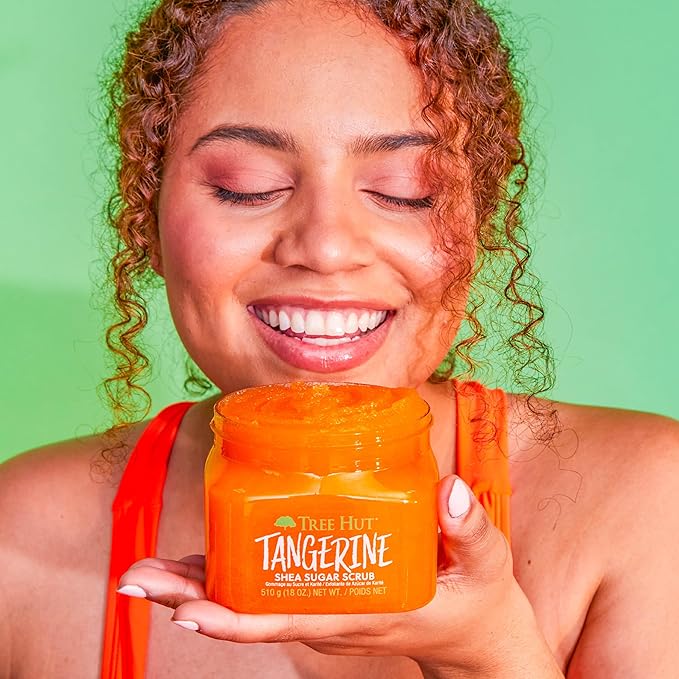 Tree Hut Tangerine Shea Sugar Scrub | Exfoliating Body Scrub Removes Dead, Dry Skin for a Soft & Hydrated Feel | Nourishing Essential Body Care | 18 fl oz.-VivaGrace Women