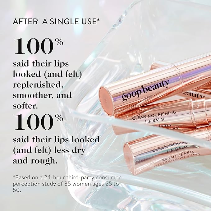 goop Beauty Lip Balm Trio | Clean Moisturizer for Chapped, Cracked & Dry Lips | Clear, Peony, & Tomato | Tinted for Sheer Color | Petroleum Free | 0.16 fl oz Each-VivaGrace Women