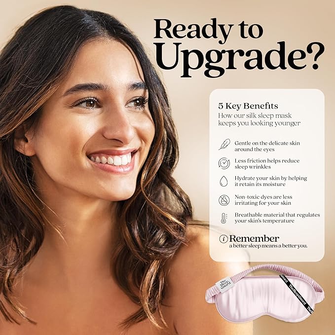 Pure Silk Sleep Mask [100% 6A Mulberry Silk, 22 Momme] Light Blocking Travel Essentials. Eye Masks for Sleeping. Black Oeko-Tex Blindfold. Eye Covers for Men & Women-VivaGrace Women