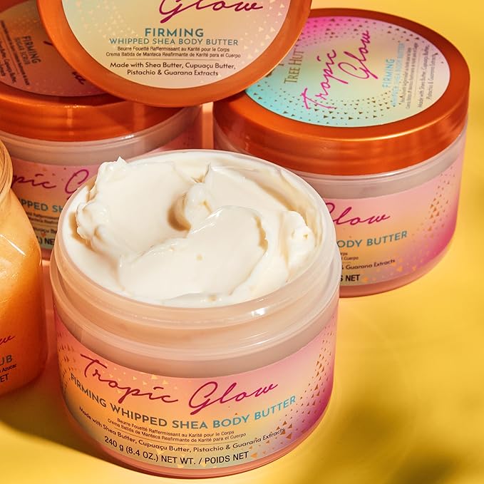 Tree Hut Tropic Glow Whipped Body Butter, Warm Scent with Almond, Golden Amber, and Australian Sandalwood, Long-Lasting Hydration for Soft, Glowing Skin, 8.4 oz-VivaGrace Women
