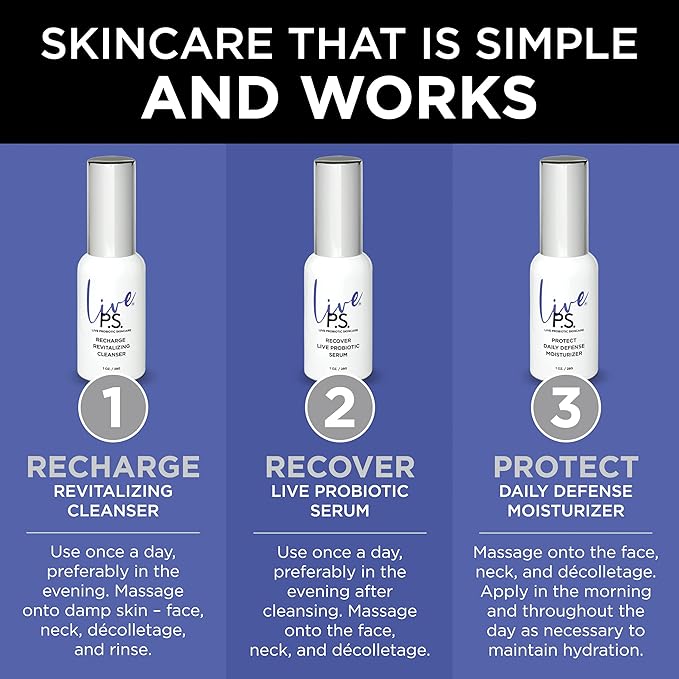 3-Step Skin Care Kit – Face Cleanser, Probiotic Serum & Moisturizer – Ultimate Recipe for Balanced, Glowing, Hydrated Skin – Perfect for All Skin Types – Travel Size – Vegan & Cruelty-Free-VivaGrace Women