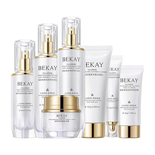 Fullerene Brightening Soothing Anti-Wrinkle Skin Care Set Kit For Women Gift Set 7 Pieces Women Beauty Set-VivaGrace Women