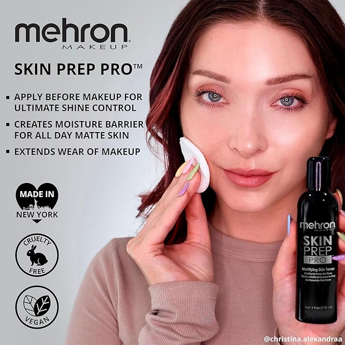 Mehron Makeup Skin Prep Pro Mattifying Skin Toner | Long Lasting Pre-Makeup Skin Primer (1 fl oz)-VivaGrace Women