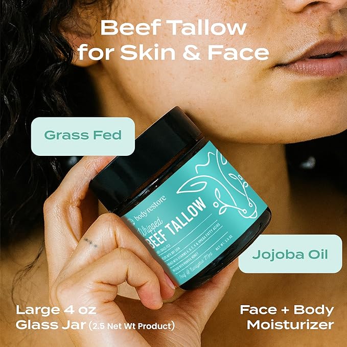 Body Restore Grass Fed Whipped Beef Tallow for Skin, Face, Body, Dry Skin - with Manuka Honey, Jojoba Oil, Birthday Gifts for Women, Men, Travel Essentials, Self Care - Eucalyptus-VivaGrace Women