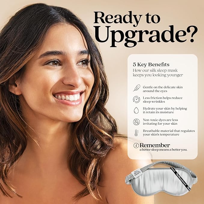 Pure Silk Sleep Mask [100% 6A Mulberry Silk, 22 Momme] Light Blocking Travel Essentials. Eye Masks for Sleeping. Black Oeko-Tex Blindfold. Eye Covers for Men & Women-VivaGrace Women