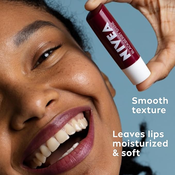 NIVEA Lip Care, Fruity Tinted Lip Balm Variety Pack, Includes Cherry, Strawberry, Blackberry and Watermelon Scents, 0.17 Oz, Pack of 4-VivaGrace Women