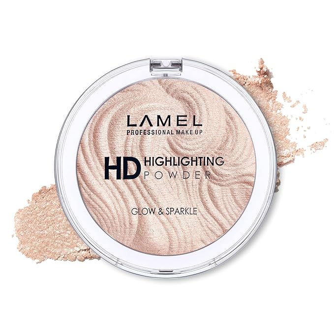 LAMEL HD Highlighting Face Powder - Natural Glow and Luminous Finish, Baked Blendable Pigmented Formula - Long-lasting & Fade-Resistant Wear, 402 12g/0.42 oz-VivaGrace Women