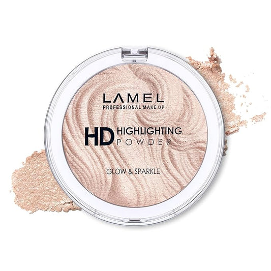 LAMEL HD Highlighting Face Powder - Natural Glow and Luminous Finish, Baked Blendable Pigmented Formula - Long-lasting & Fade-Resistant Wear, 402 12g/0.42 oz-VivaGrace Women