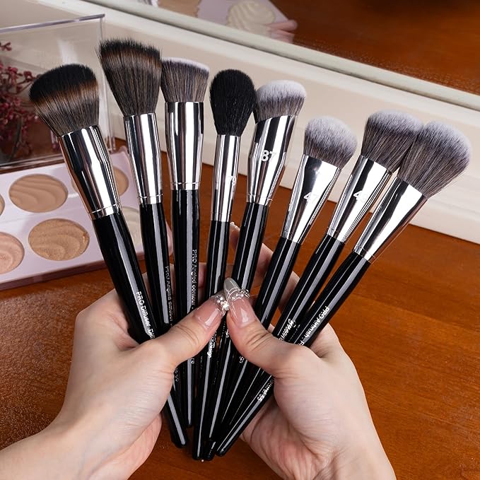 Bueart Design 36Pcs PRO Grade Natural Goat Hair Pony Bristles Makeup Brushes Set with Super Holder Professional-Grade Precision & Luxury Brush for beauty enthusiasts&professionals Makeup Artist-VivaGrace Women