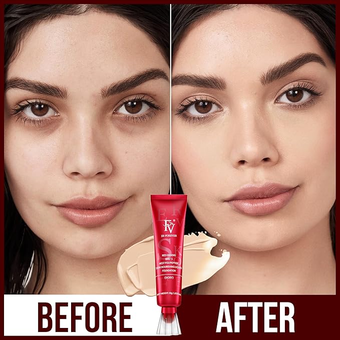 FV Waterproof Foundation with Medium Coverage, Oil-free & Long Lasting, Lightweight, Matte Foundation for Oily/Normal Skin, Sweat-resistant Liquid Makeup Foundation for Face, 30g, Ivory-VivaGrace Women