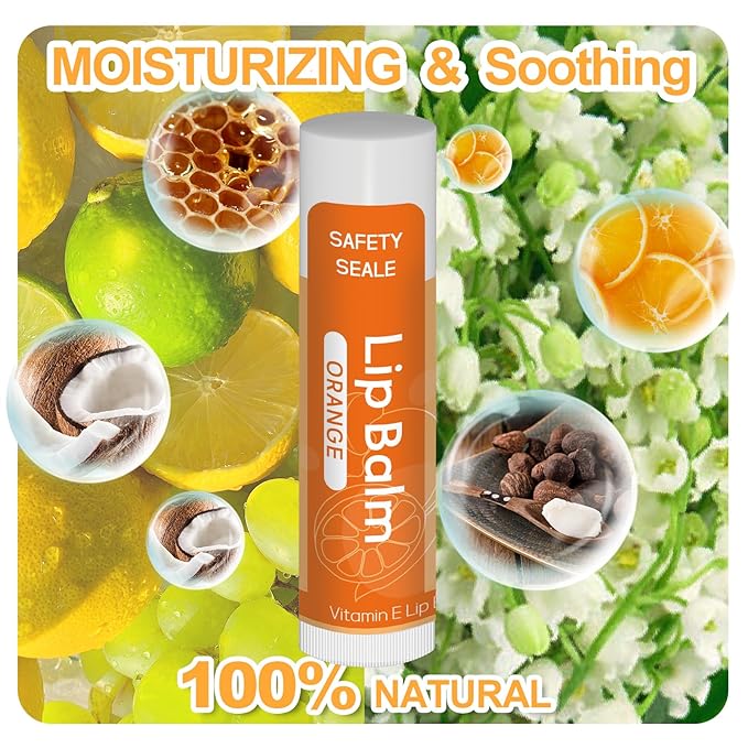 20 Pack Natural Lip Balm Bulk with Vitamin E and Coconut Oil Valentine's Day best choice - Moisturizing, Soothing, and Repairing Dry and Chapped Lips - 10 Flavors - Non-GMO-VivaGrace Women