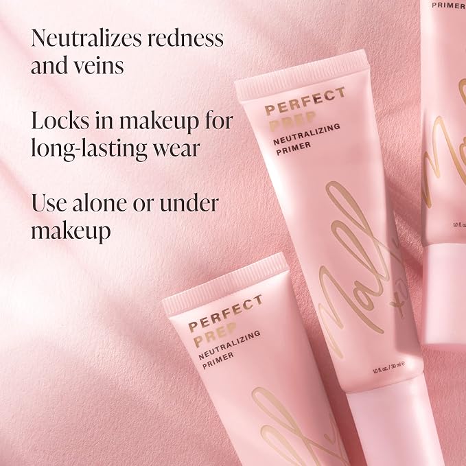 Mally Perfect Prep Neutralizing Tinted Face Primer Deep- 1 Fl Oz - Color-correcting Primer Makeup with Hyaluronic Acid - Long-Wear Foundation Face Primer-VivaGrace Women