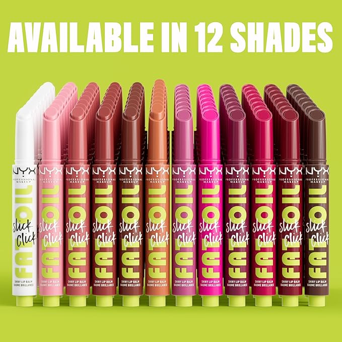 NYX PROFESSIONAL MAKEUP Fat Oil Slick Click, Lightweight, Buildable, Pigmented Vegan Lip Balm - Main Character-VivaGrace Women