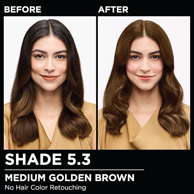 Garnier Hair Color Olia Ammonia-Free Brilliant Color Oil-Rich Permanent Hair Dye, 5.3 Medium Golden Brown, 2 Count (Packaging May Vary)-VivaGrace Women