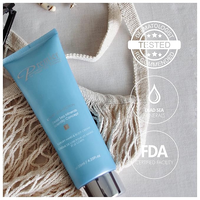 Premier Dead Sea Luxury Hand & Body Cream, hydrating, fast absorbing, no tackiness, relaxing , with witch hazel and vitamins 4.25fl.oz-VivaGrace Women