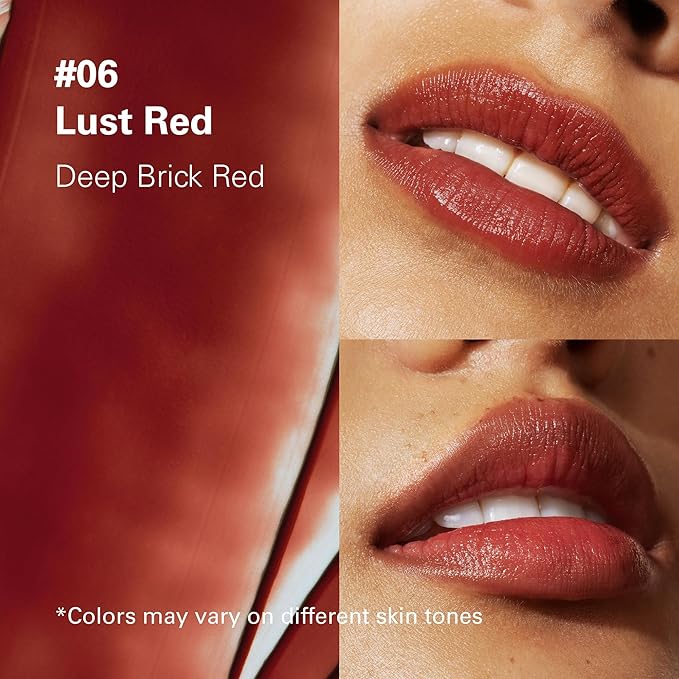 Melixir Vegan Lip Butter #06 Lust Red (+11 more colors), Deep Nourishing Tinted Lip Balm for Dry Lips, Bee-Free, Petrolatum-Free, Plant-Based, Hydrating for Cracked & Chapped Lips, Travel Essentials-VivaGrace Women