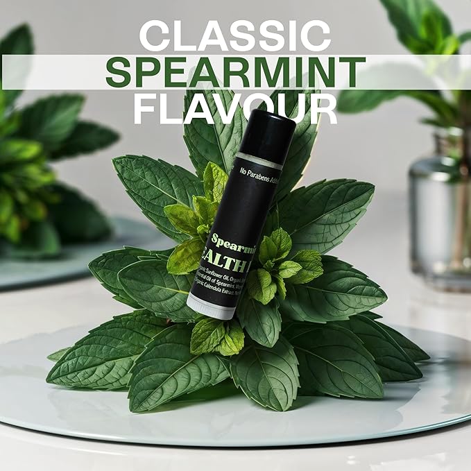 Organic Mint Lip Balm - SPF 15 Sun Protection - Moisturizing Lip Balm - Includes Spearmint, Peppermint, and Eucalyptus Mint Lip Balms - Chapstick to Soothe & Smooth Chapped Lips-VivaGrace Women