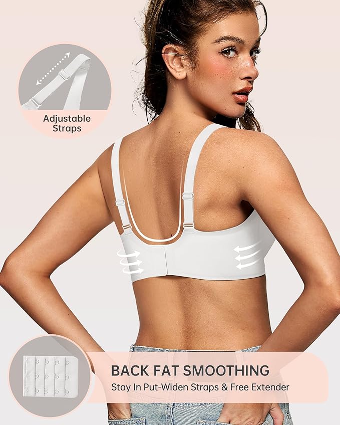 OEAK Womens Deep V Bras Wireless Comfortable Bra Supportive No Underwire Bras Tshirt Push Up Bralettes Plunge Seamless Bra-VivaGrace Women